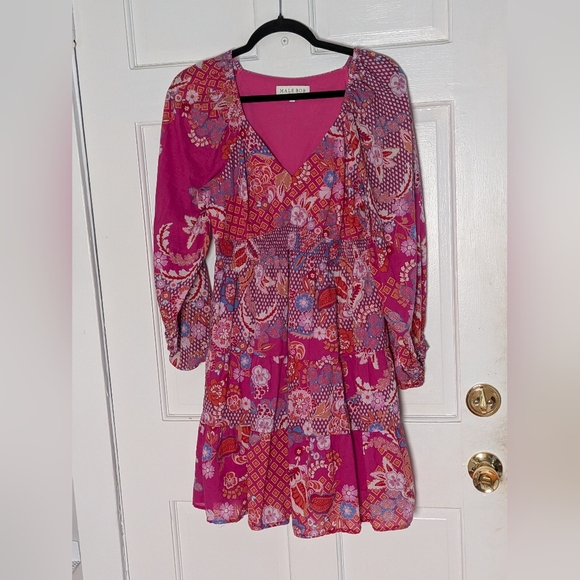 Hale Bob Vibrant Pink Floral Dress - Picture 2 of 4